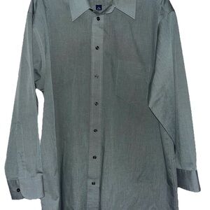 Stafford Wrinkle Free Men’s Long Sleeve Dress Shirt Size 17.5 32/33 Green C-3